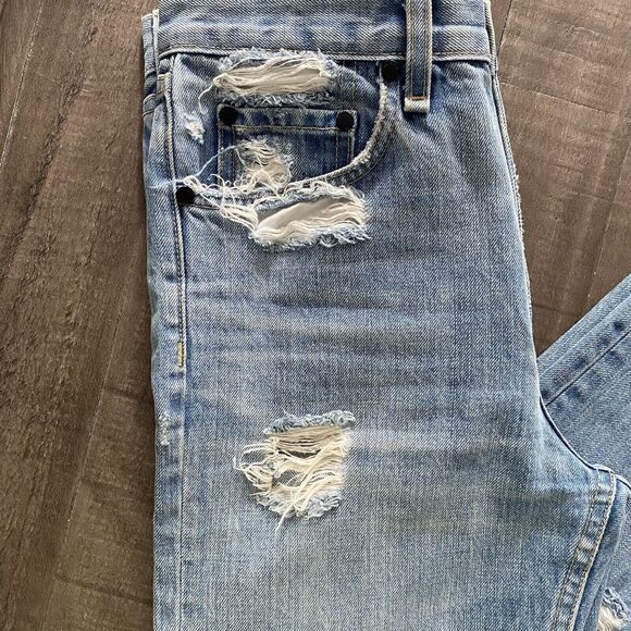 Rag & Bone Women’s Wide Leg Crop Distressed Jeans In Shaker Wash‎ Size 25 - Picture 4 of 15